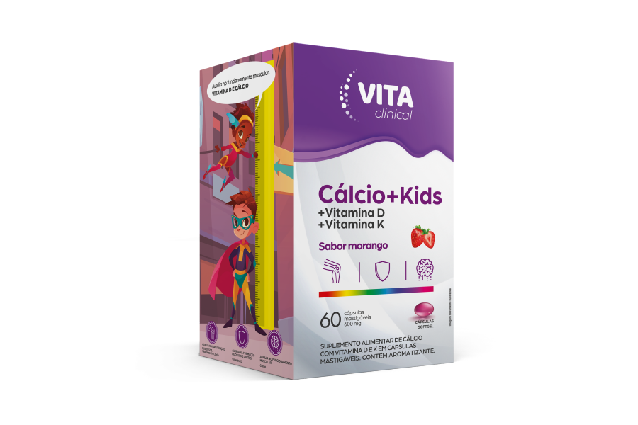 Imagem do produto Polivitamínico Vita Clinical Calcio + Kids com 60 cápsulas mastigáveis